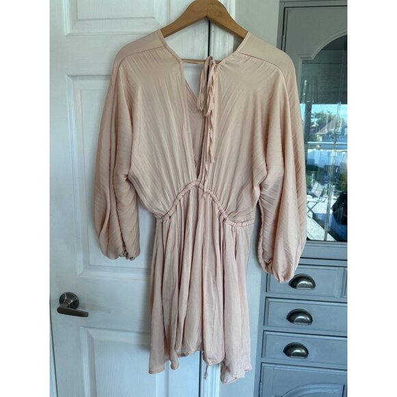 Free People Women's Medium Arzel Dress Mini Light Pink Boho - Picture 3 of 9
